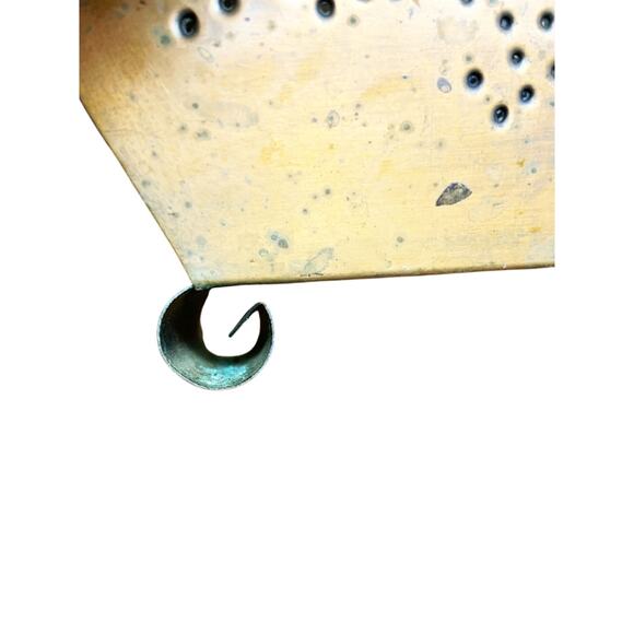 Vintage Tulip Punched Copper Napkin Holder Plenty of Patina - Picture 5 of 9